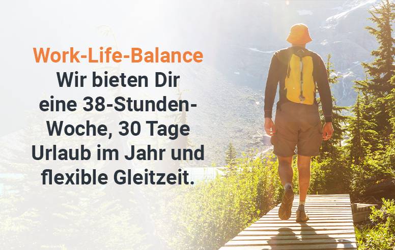 ein Wanderer auf einem Holzweg im Grünen